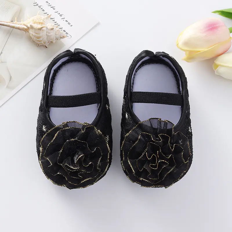 2022 New Baby Shoes European American Cute Flower Princess Shoes 0-3-6-9-12 Months Soft Bottom - Image 4
