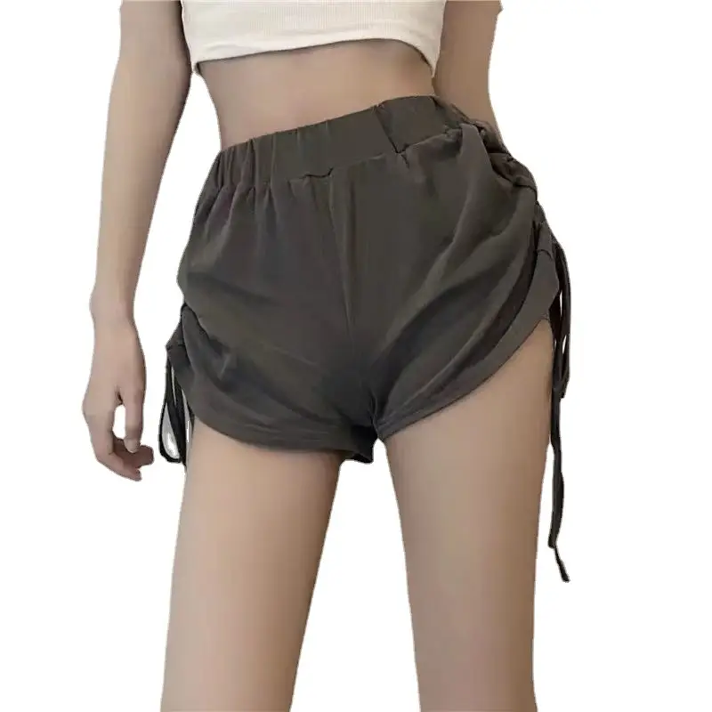 Women High Waist Slimming Drawstring Shorts Black - Image 8
