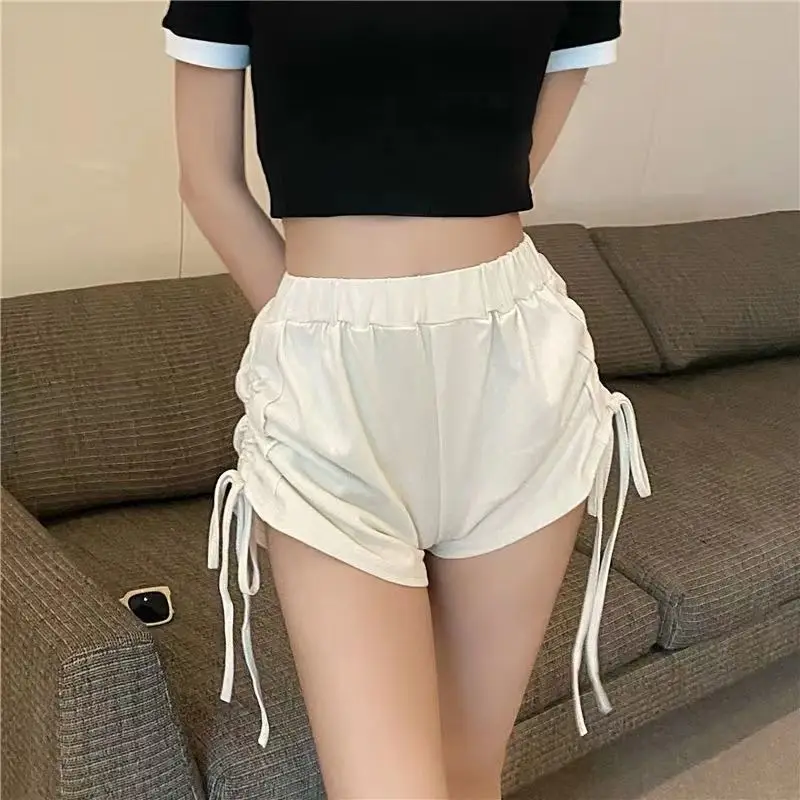 Women High Waist Slimming Drawstring Shorts Black — feature 3