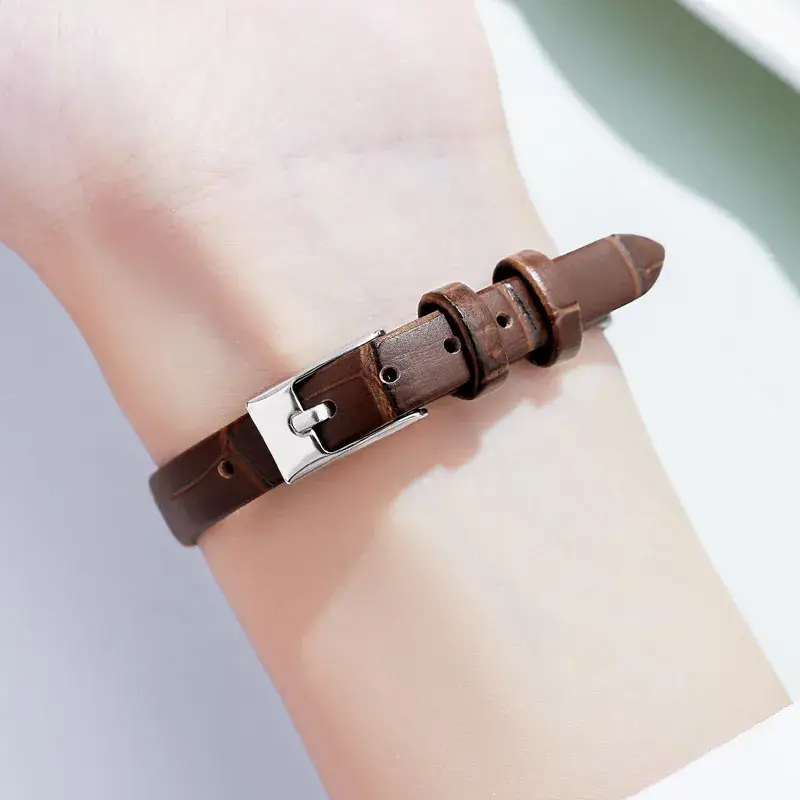 Women's Gold Roman Dial Waterproof Quartz Watch with Brown Strap - Image 8