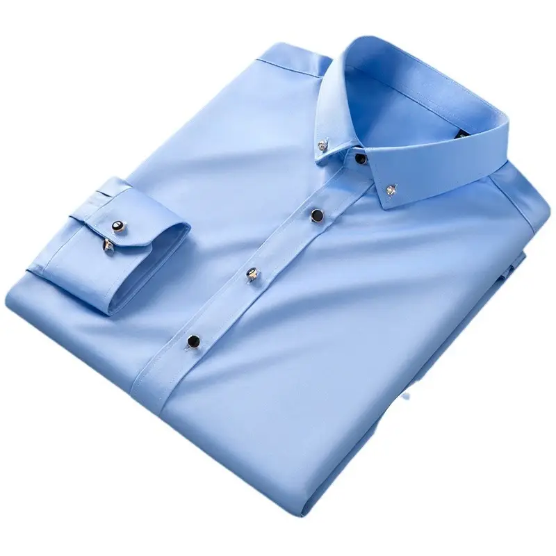2025 Men's Blue Diamond Button Long Sleeve Shirt - Image 13