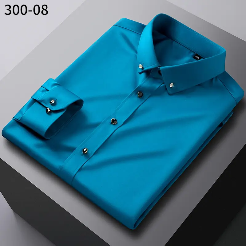 2025 Men's Blue Diamond Button Long Sleeve Shirt - Image 6