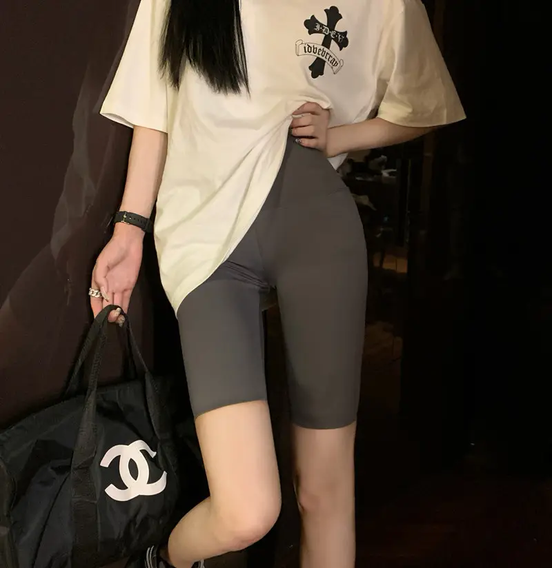 Women Shark Pants Slim Leggings Summer Wear Black - Image 2