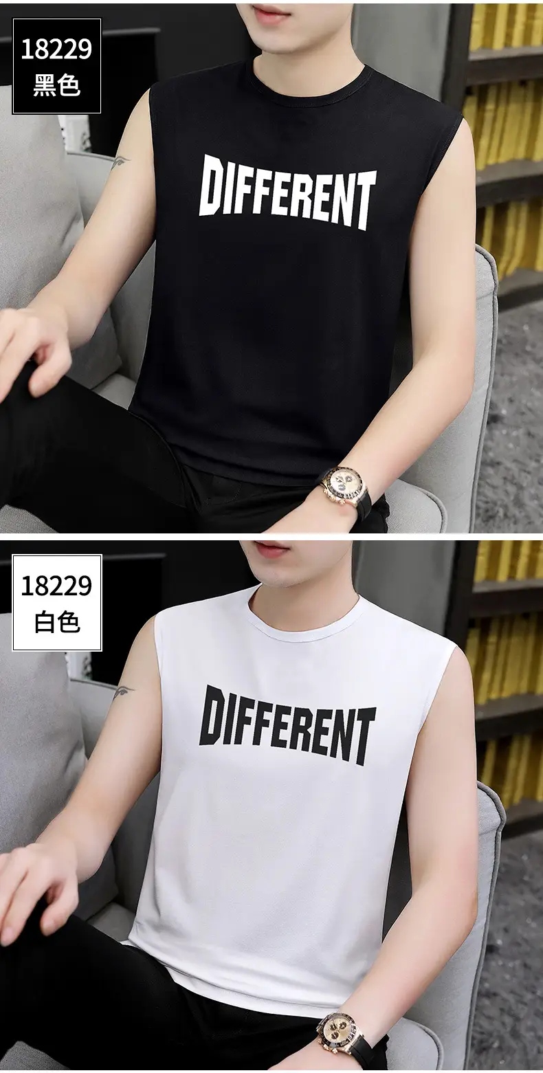 Men Sleeveless Vest Gray Ice Silk Summer Wear — feature 14