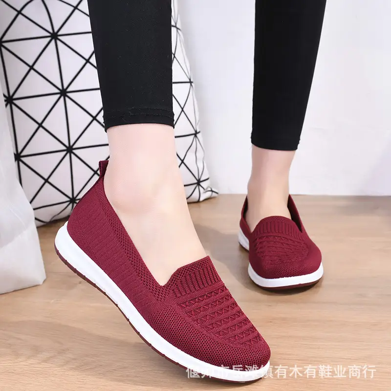 Old Beijing Cloth Shoes Women's Soft Sole Work Shoes Comfortable Middle-aged and Elderly Slip-on Shallow Mesh Breathable Shoes - Image 9