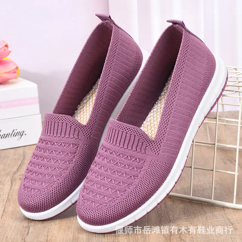 Old Beijing Cloth Shoes Women's Soft Sole Work Shoes Comfortable Middle-aged and Elderly Slip-on Shallow Mesh Breathable Shoes - Image 11