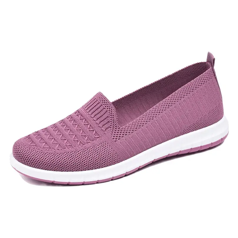Women's Purple Mesh Slip-On Shoes with Soft Sole
