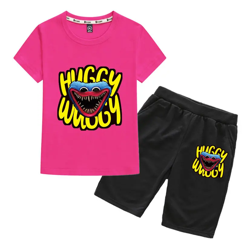 Huggy Wuggy 2-Piece Cotton Shorts Set Gray Black - Image 7