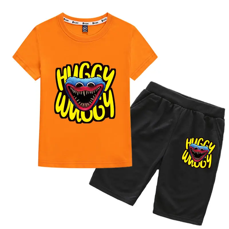 Huggy Wuggy 2-Piece Cotton Shorts Set Gray Black - Image 8