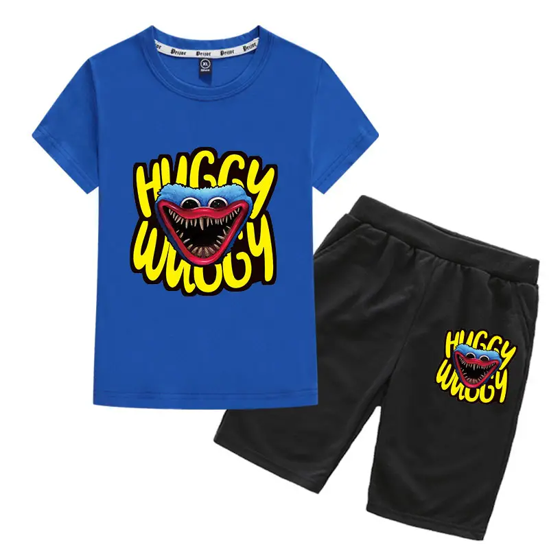 Huggy Wuggy 2-Piece Cotton Shorts Set Gray Black - Image 6