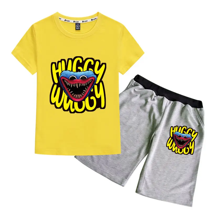 Huggy Wuggy 2-Piece Cotton Shorts Set Gray Black - Image 10