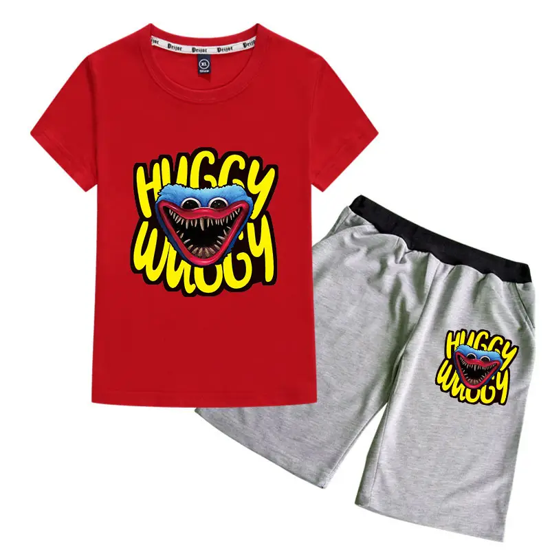 Huggy Wuggy 2-Piece Cotton Shorts Set Gray Black - Image 11