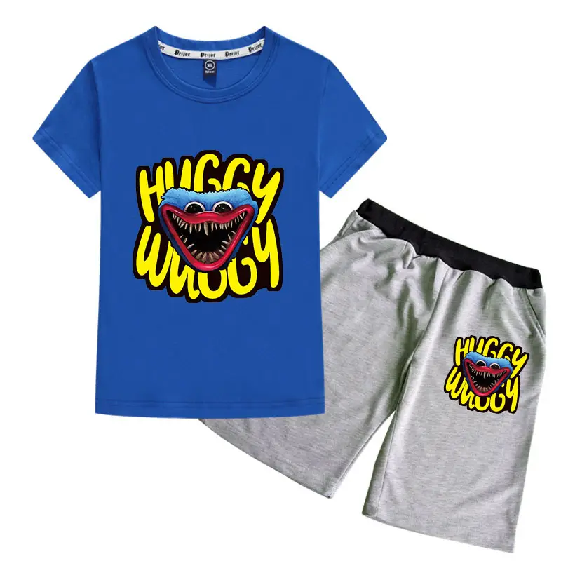Huggy Wuggy 2-Piece Cotton Shorts Set Gray Black - Image 14