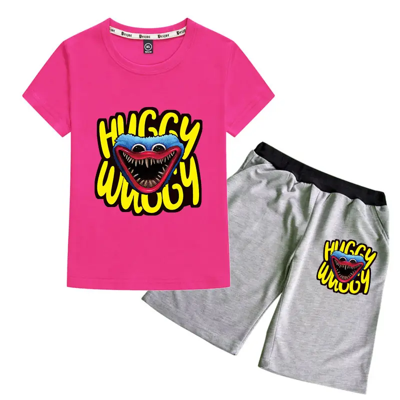 Huggy Wuggy 2-Piece Cotton Shorts Set Gray Black - Image 15