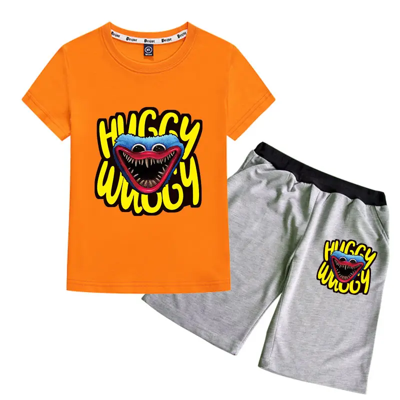 Huggy Wuggy 2-Piece Cotton Shorts Set Gray Black - Image 16