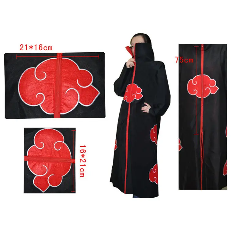 Naruto Eagle Organization Cloak Xiao Hat Cosplay Black Red - Image 5