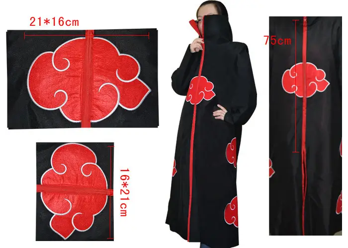 Naruto Eagle Organization Cloak Xiao Hat Cosplay Black Red — feature 9