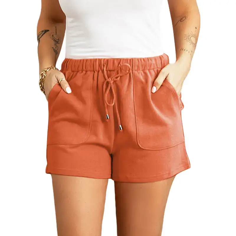 Women Green Drawstring Shorts Casual Summer - Image 9