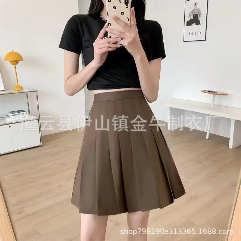 Black Pleated Skirt High Waist Junior High School - Image 15