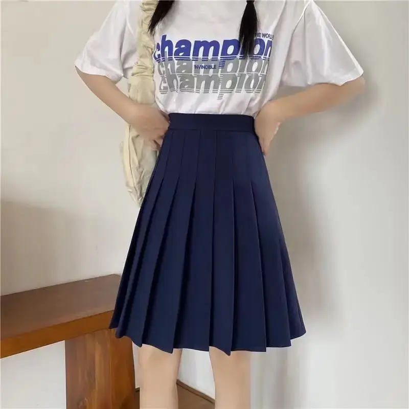 Black Pleated Skirt High Waist Junior High School - Image 16