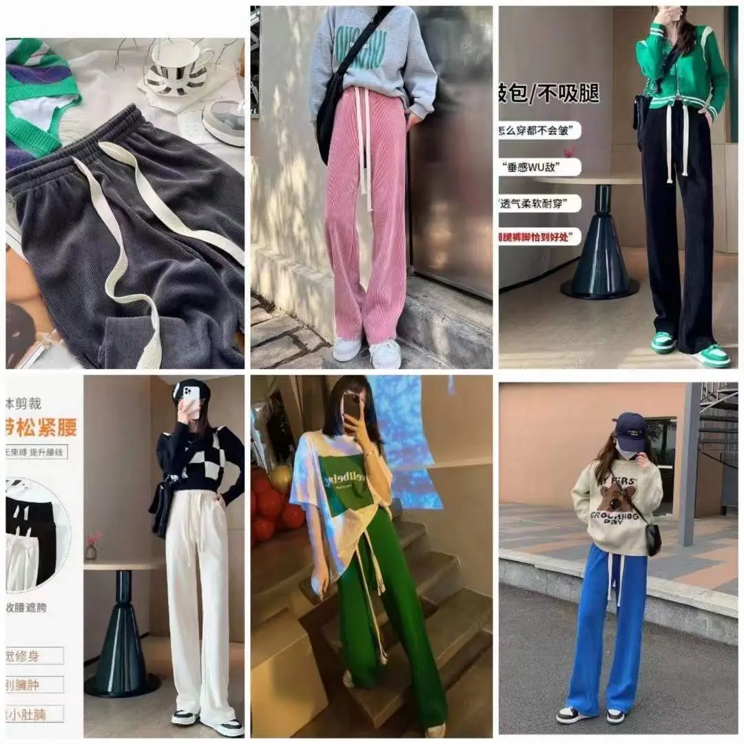Women Wide Leg Pants Snake Bone Pattern Green Black 2025