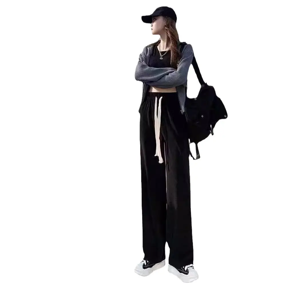 Women Wide Leg Pants Snake Bone Pattern Green Black 2025