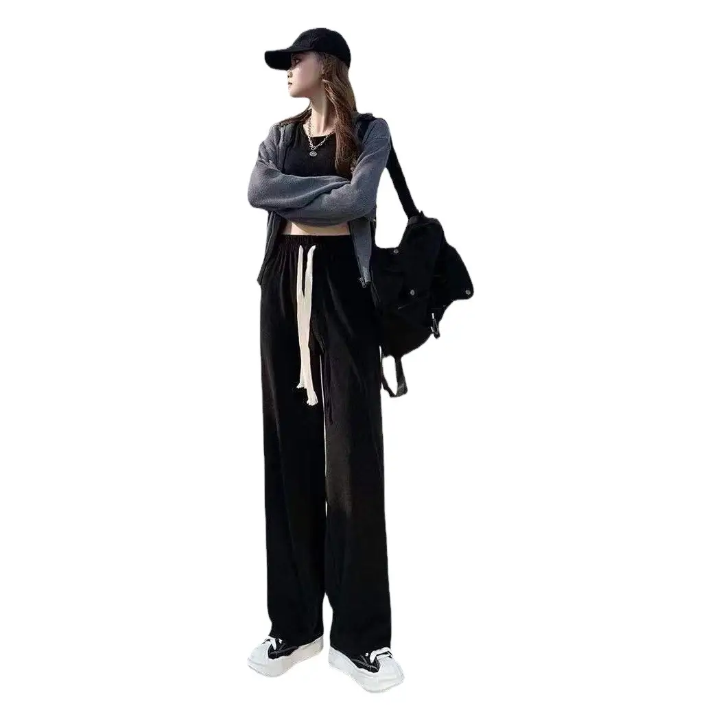 Women Wide Leg Pants Snake Bone Pattern Green Black 2025