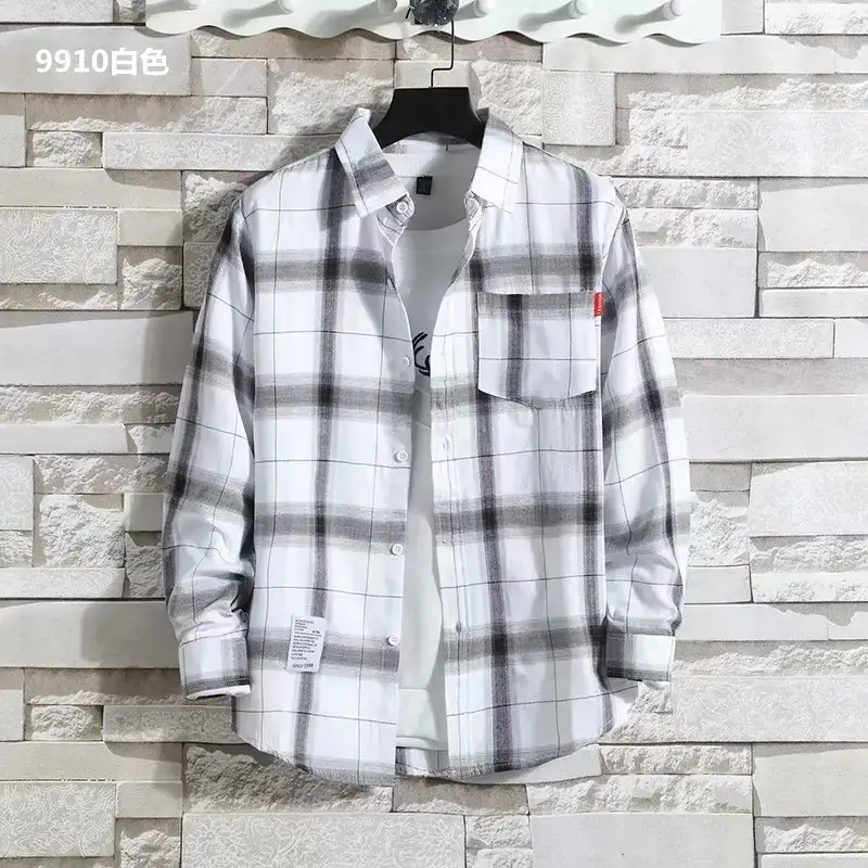 Men's 2020 Plaid Long Sleeve Shirt Grey — feature 10
