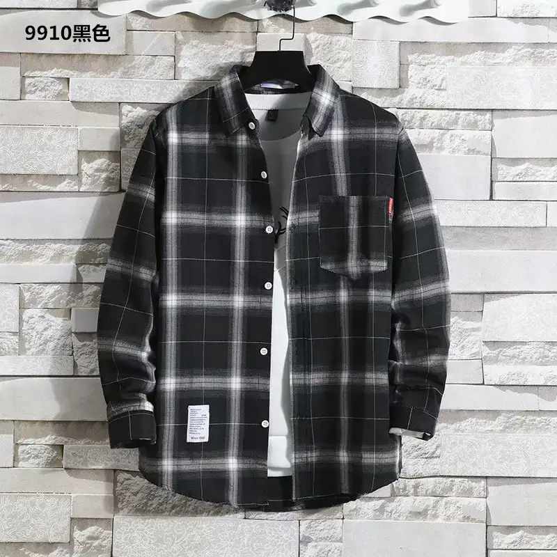 Men's 2020 Plaid Long Sleeve Shirt Grey — feature 11