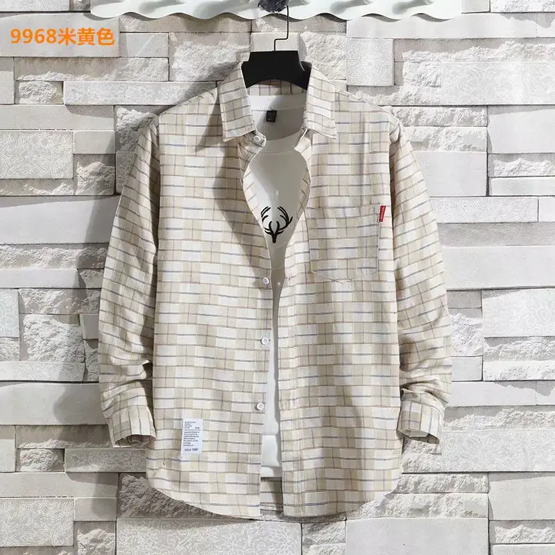 Men's 2020 Plaid Long Sleeve Shirt Grey — feature 15