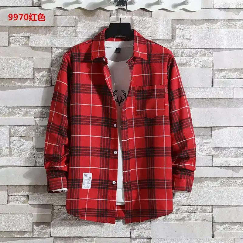 Men's 2020 Plaid Long Sleeve Shirt Grey — feature 24