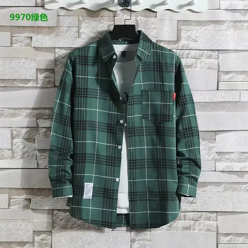 Men's 2020 Plaid Long Sleeve Shirt Grey — feature 25