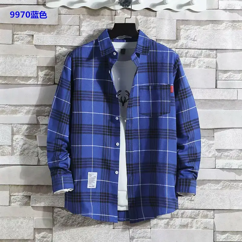 Men's 2020 Plaid Long Sleeve Shirt Grey — feature 26