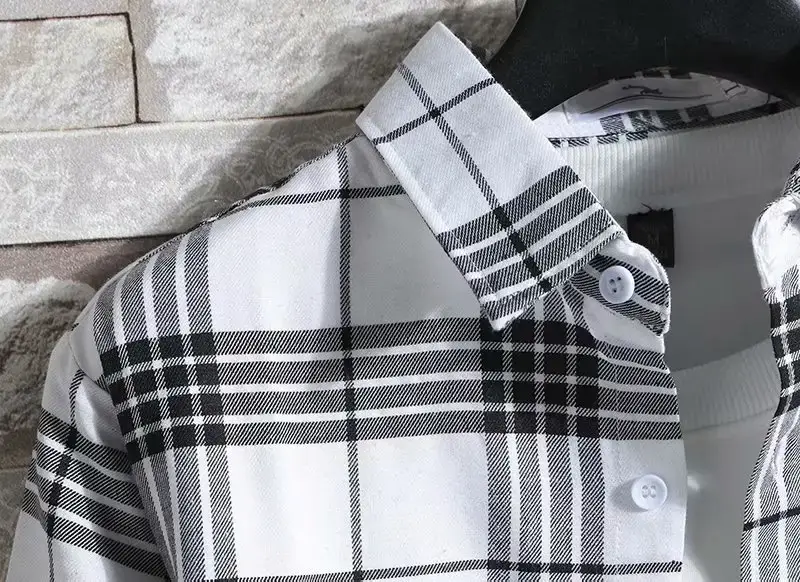 Men's 2020 Plaid Long Sleeve Shirt Grey — feature 31