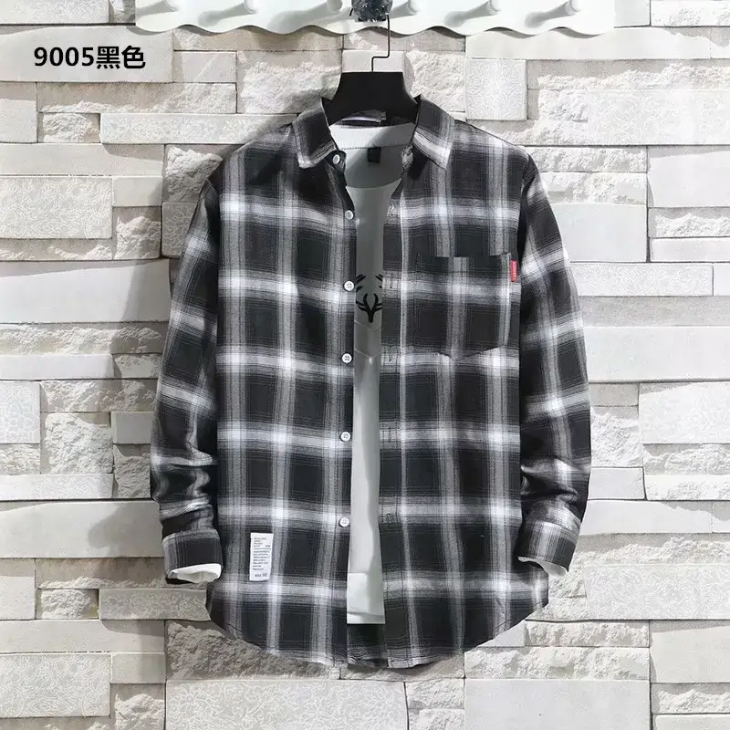 Men's 2020 Plaid Long Sleeve Shirt Grey — feature 8