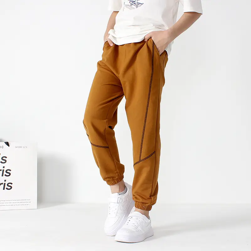 Kids Embroidered Sports Pants Grey Cotton Big Size - Image 6