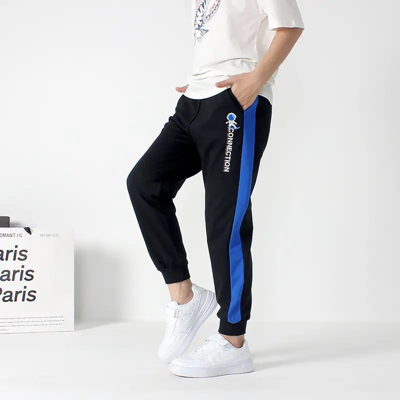 Kids Embroidered Sports Pants Grey Cotton Big Size - Image 9