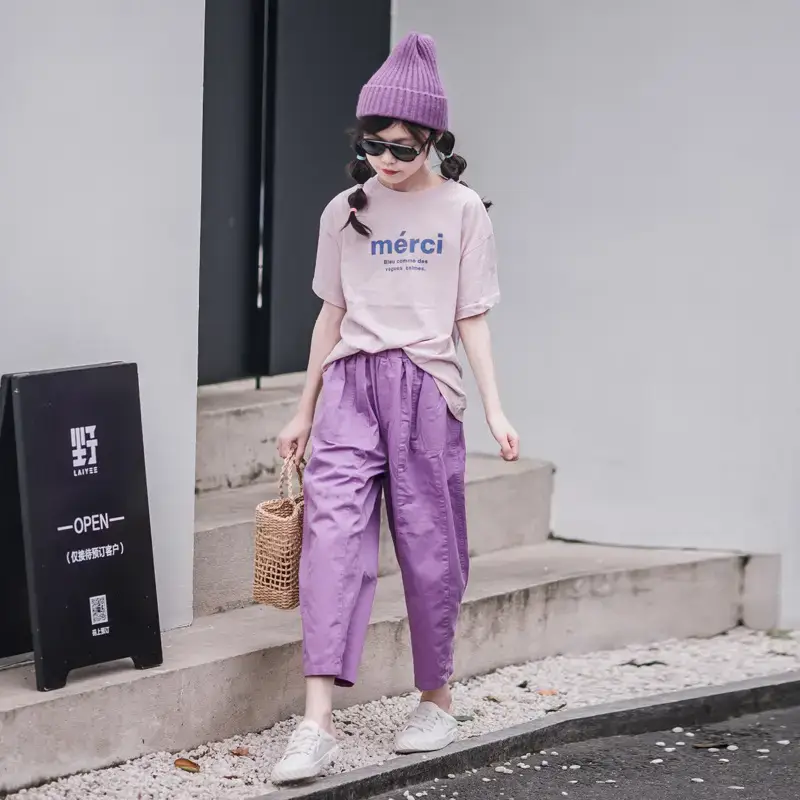 Girls Loose Straight Pants Medium Large Spring Summer Casual Pants - Image 7