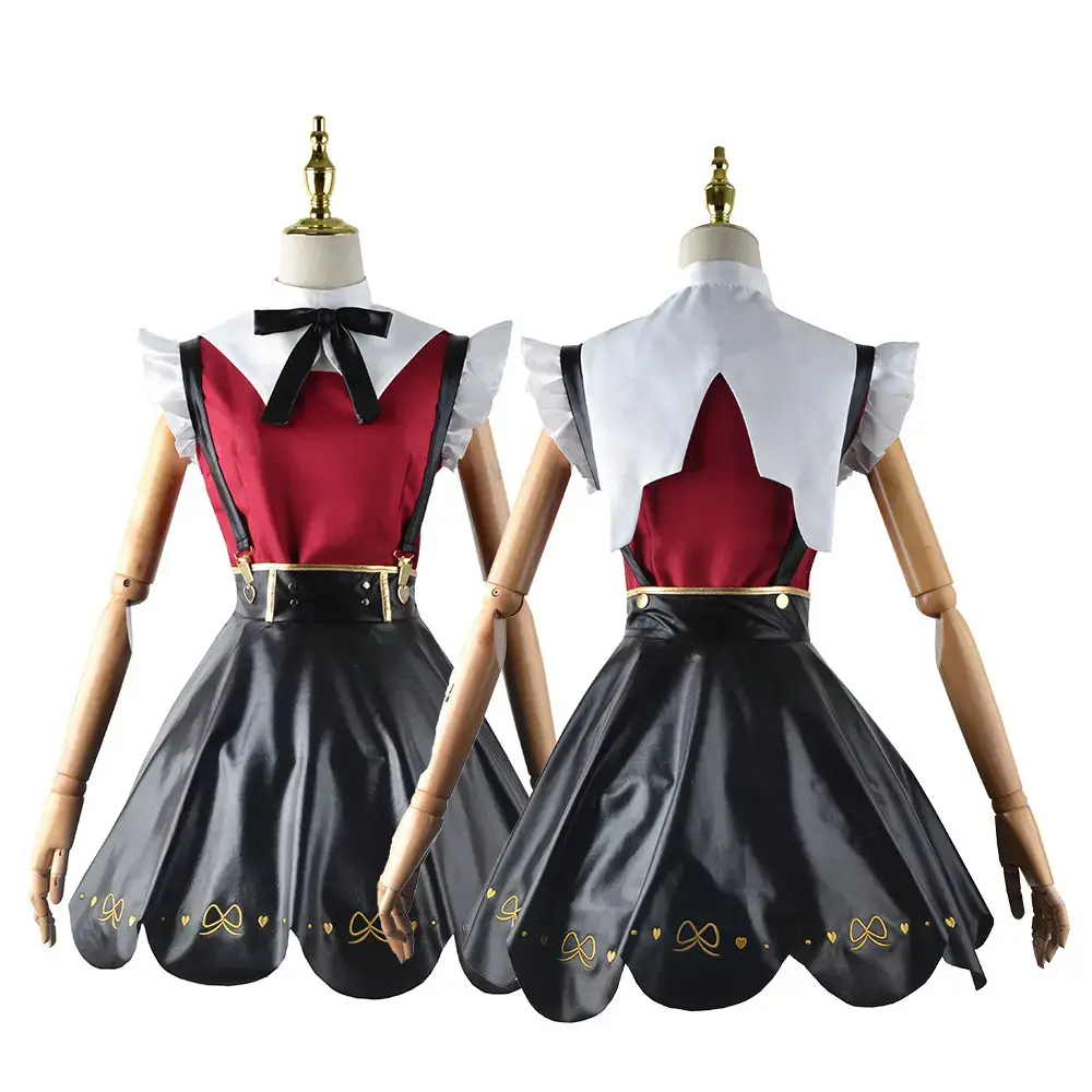 Cosplay Dress for Women Red Black Skirt Set