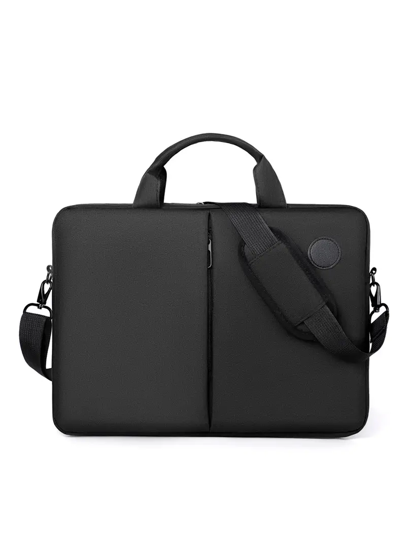 Men's Black Business Shoulder Bag Large Computer Bag