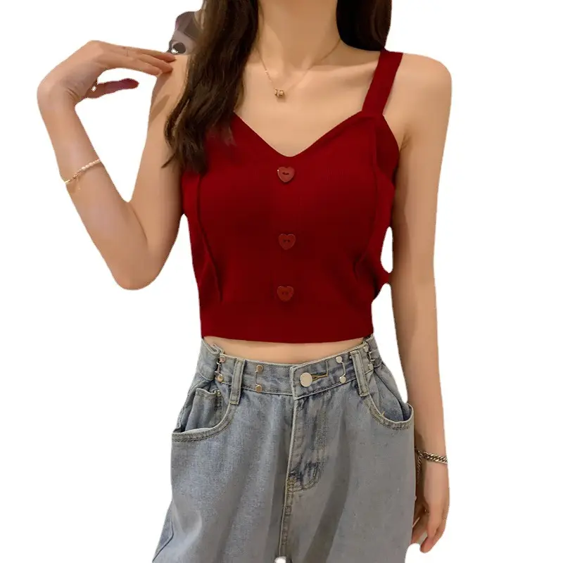 Pink Knitted Camisole for Women Slim Fit - Image 11
