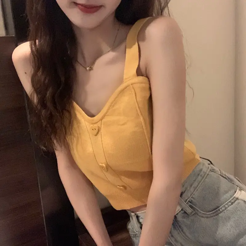 Pink Knitted Camisole for Women Slim Fit — feature 16
