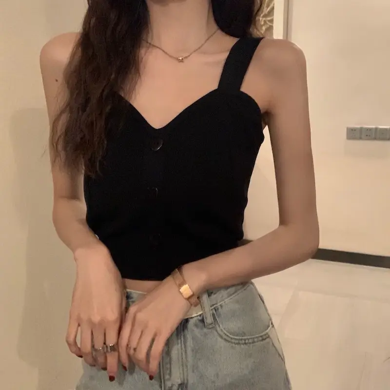 Pink Knitted Camisole for Women Slim Fit — feature 8