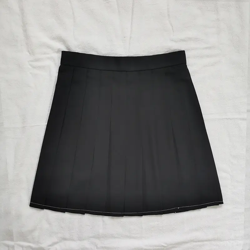 2022 Black Pleated Skirt with Bow Shirt Set - Image 4