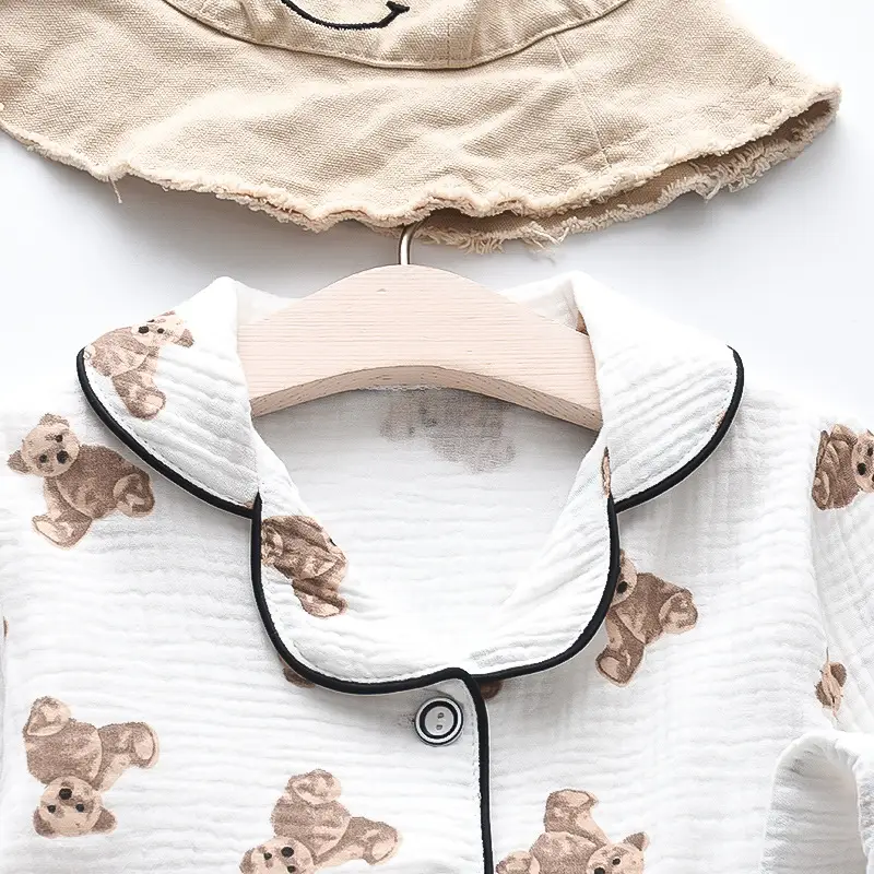 Kids Cotton Bear Pajamas Set for Boys Girls - Image 37