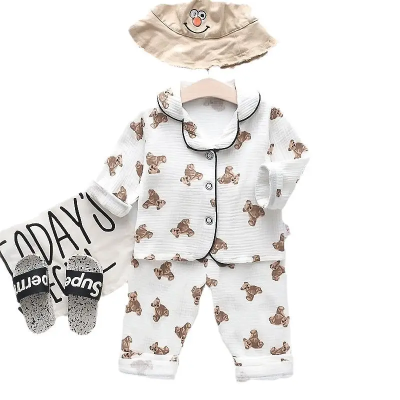 Kids Cotton Bear Pajamas Set for Boys Girls - Image 40