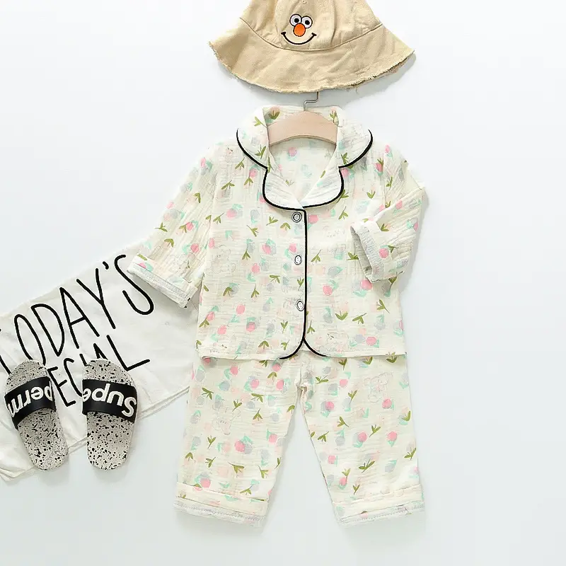 Kids Cotton Bear Pajamas Set for Boys Girls - Image 12