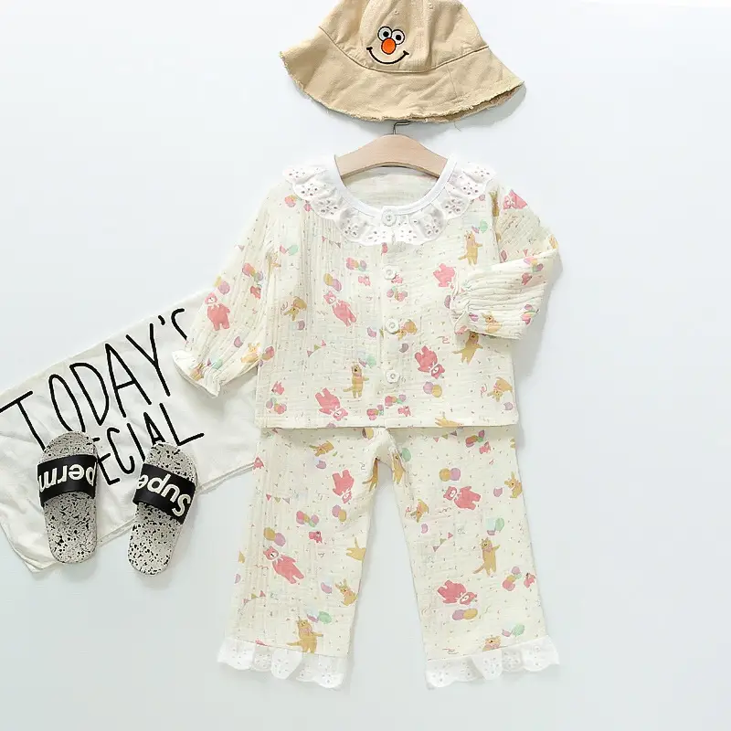 Kids Cotton Bear Pajamas Set for Boys Girls - Image 17