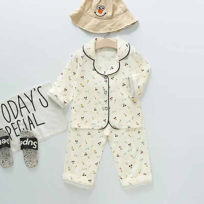 Kids Cotton Bear Pajamas Set for Boys Girls - Image 2