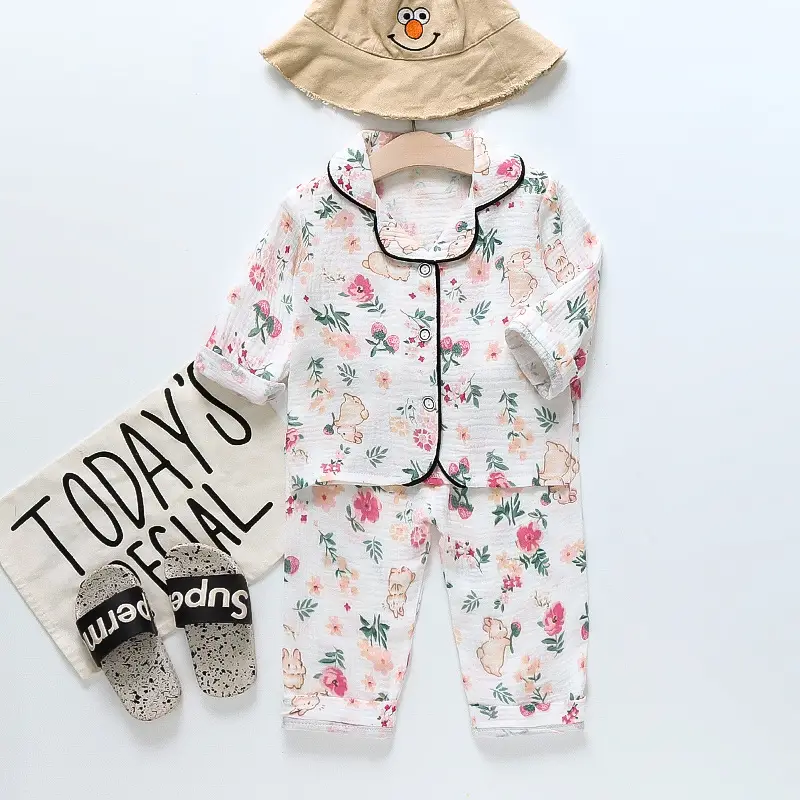 Kids Cotton Bear Pajamas Set for Boys Girls - Image 22